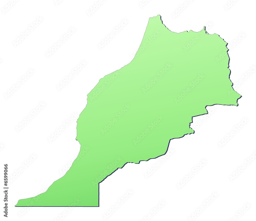 Morocco map filled with light green gradient