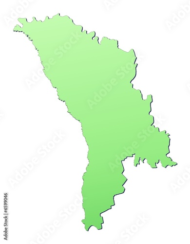 Moldova map filled with light green gradient