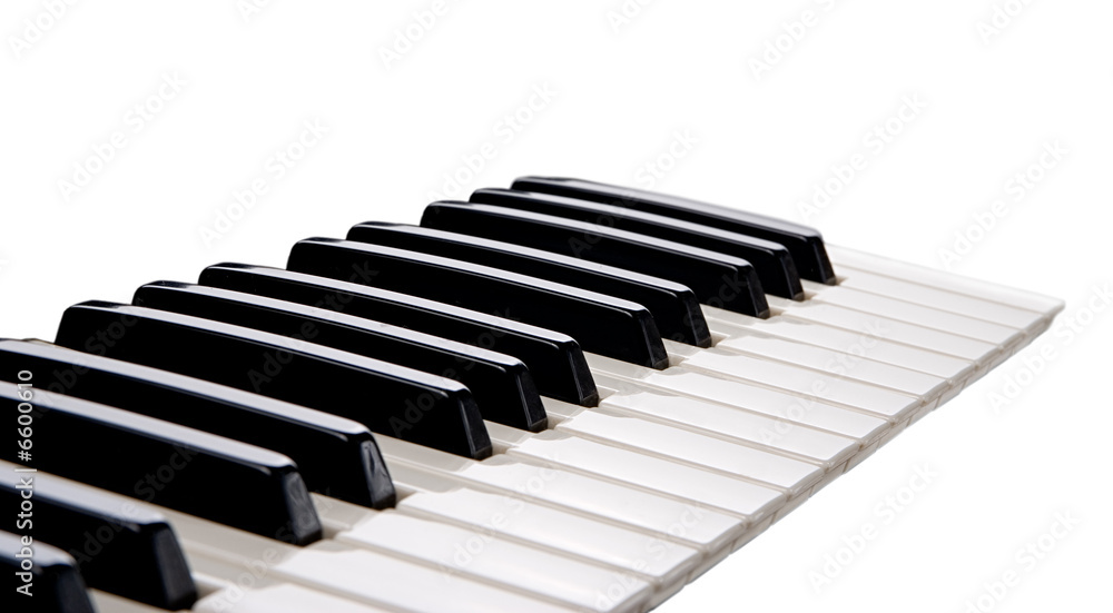 piano keys on white piano keys on white