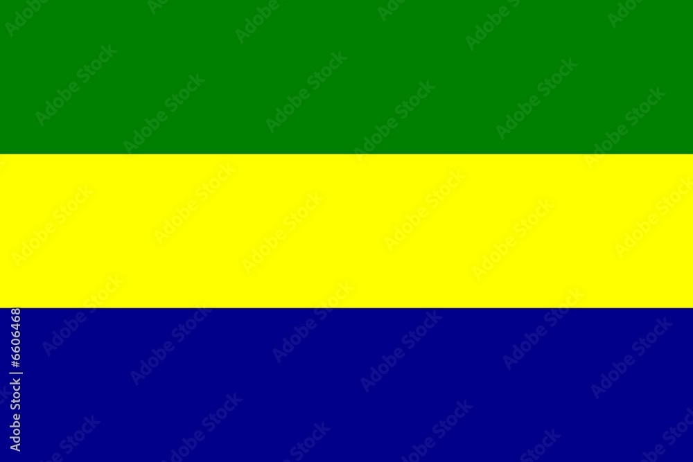 green, yellow and blue flag of gabon with official proportion green, yellow and blue flag of gabon with official proportion
