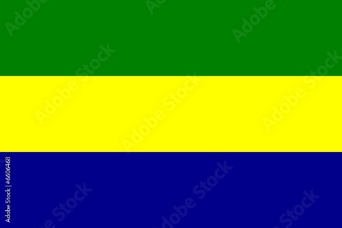 green  yellow and blue flag of gabon with official proportion