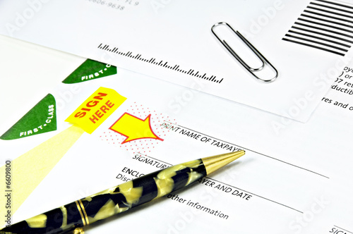 Tax Papers and Antique Pen