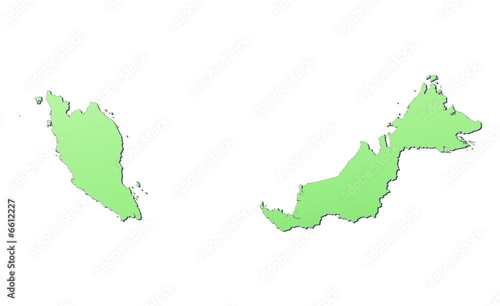 Malaysia map filled with light green gradient Malaysia map filled with light green gradient