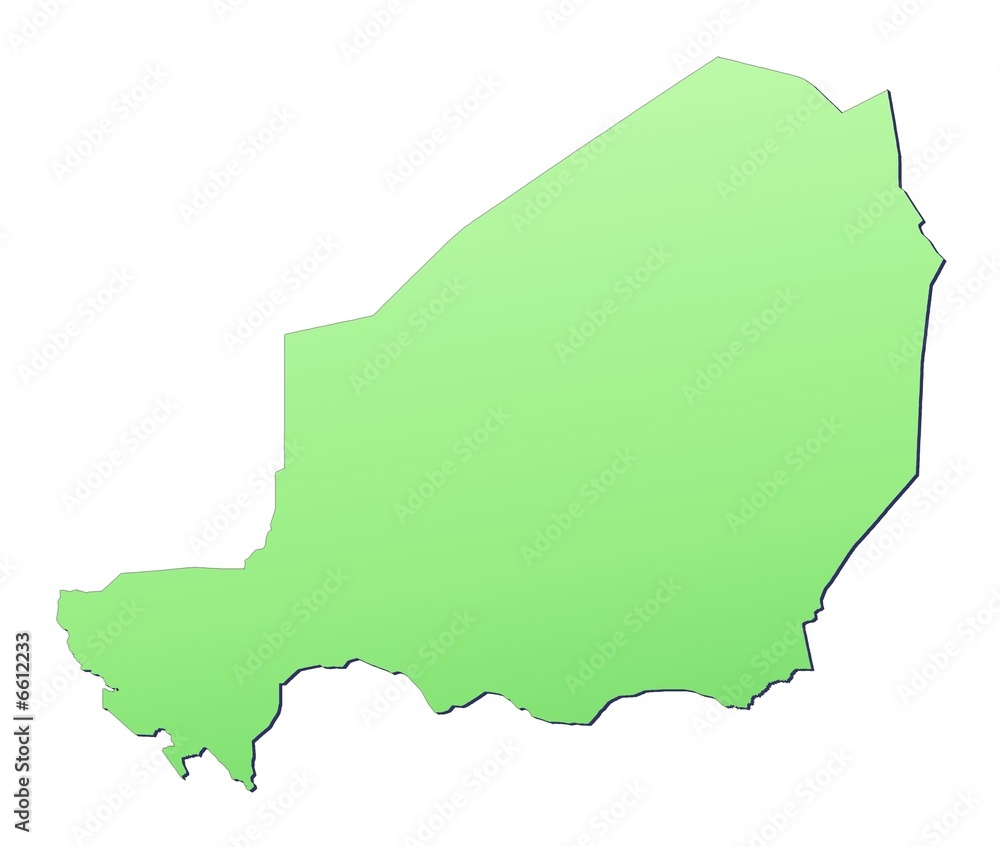Niger map filled with light green gradient Niger map filled with light green gradient