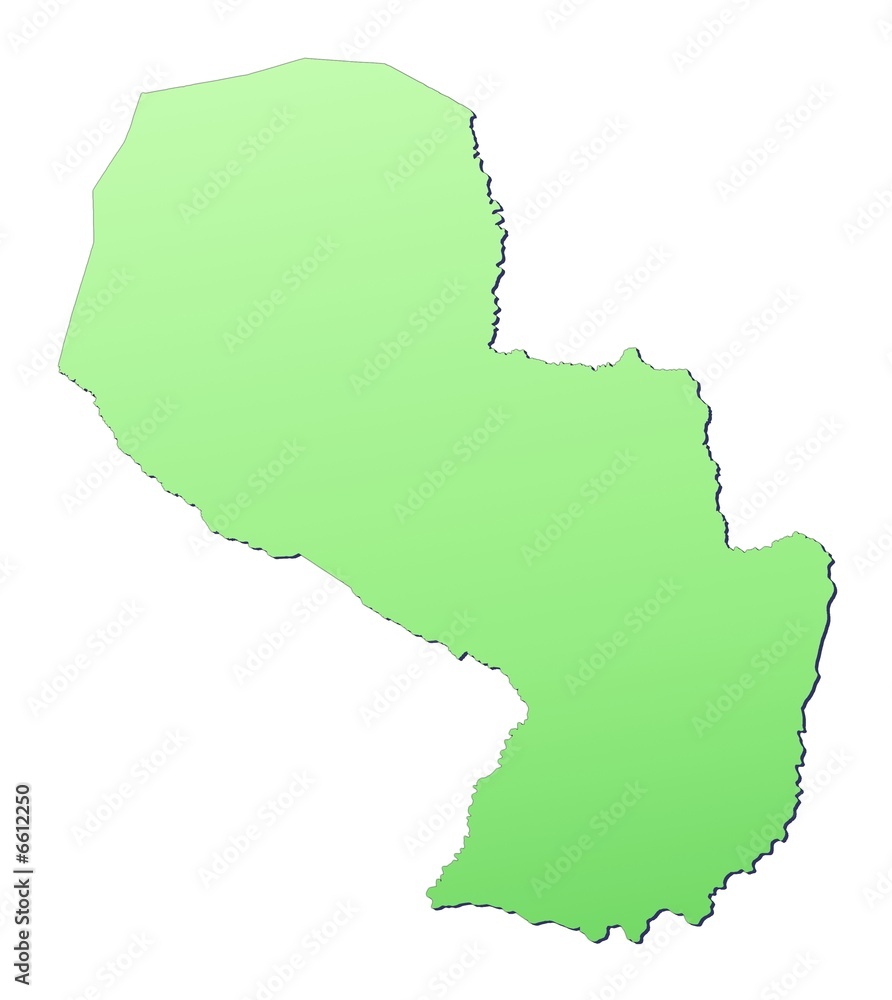 Obraz premium Paraguay map filled with light green gradient