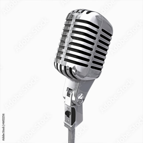 old microphone isolated photo
