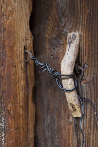 Quadro su tela Porta in legno