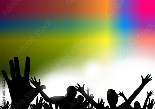 Happy people having fun at concert