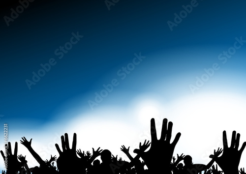 Happy people having fun at concert