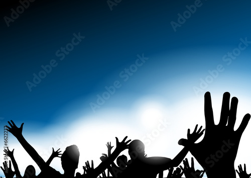 Happy people having fun at concert