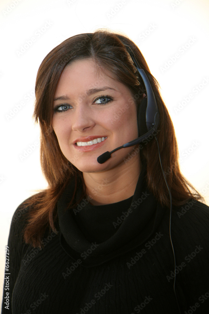Woman On Headset