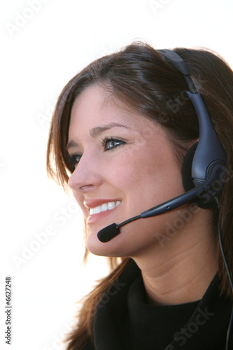 Woman On Headset