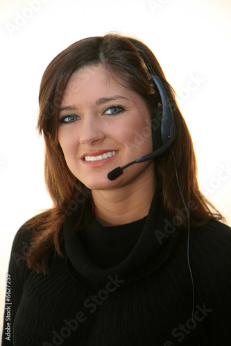 Woman On Headset