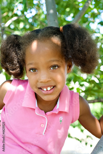 Smiling Little Girl Tree Climber