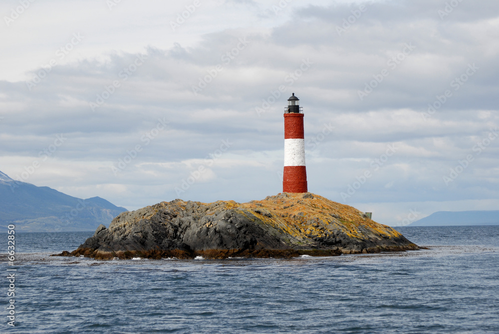 Famous lighthouse on the Beagle Channel