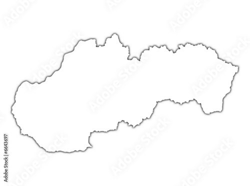 Slovakia outline map with shadow