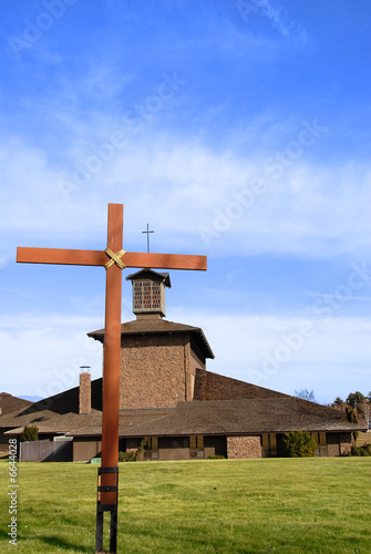 crosses and church