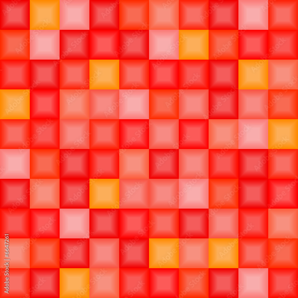 Red 3d tiles - seamless vector pattern