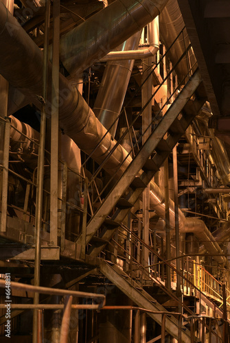 Wallpaper Mural Equipment, cables and piping as found inside of a modern industr Torontodigital.ca