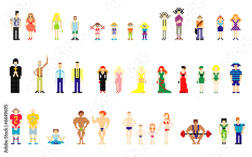 vector illustration of pixel people for web
