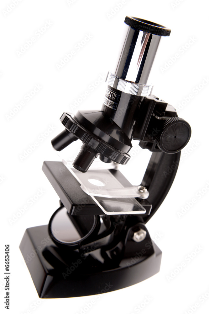 Microscope isolated over white background