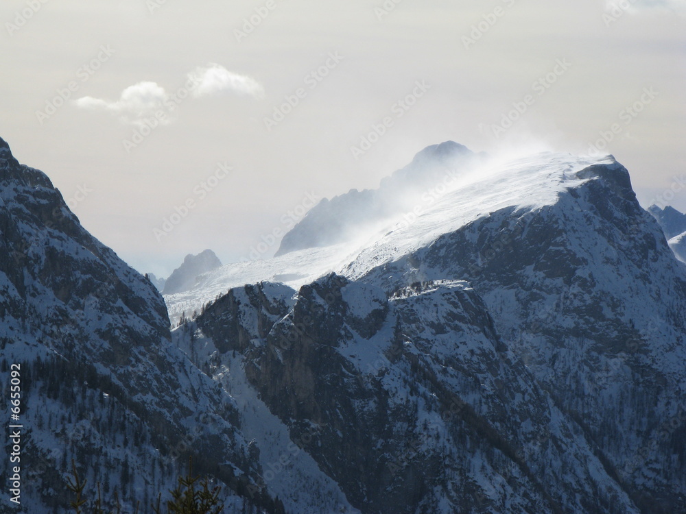 Obraz premium Wind storm at mount Civetta, Italy