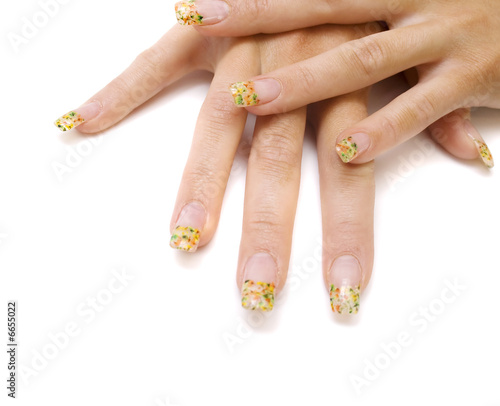 woman hands with beauty manicure