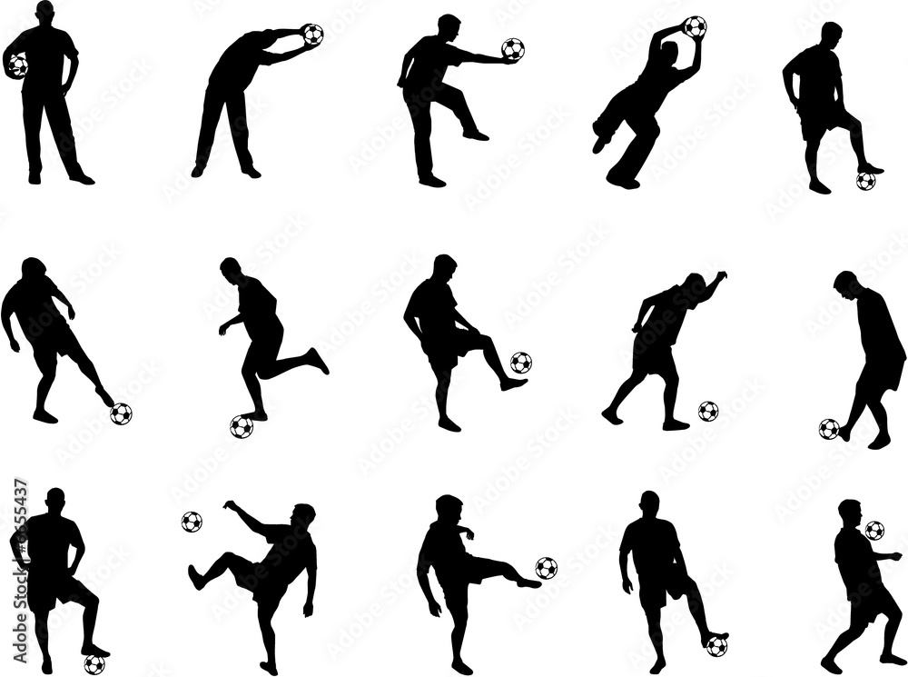 soccer player silhouettes