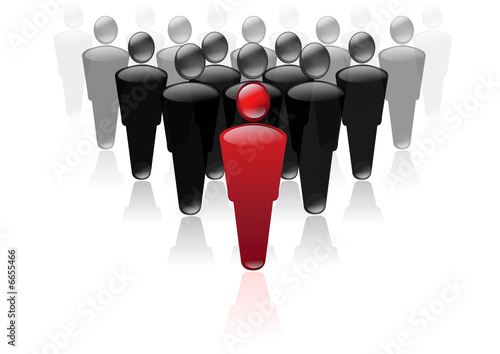 Groupe et son leader rouge