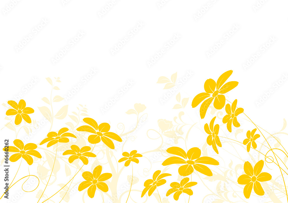 vecteur série - paysage jaune fleurs d'été ou de printemps