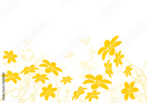 vecteur série - paysage jaune fleurs d'été ou de printemps