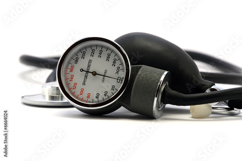 sphygmomanometr and stethoscope