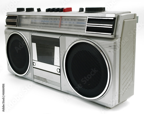 1980s style portable cassette player radio