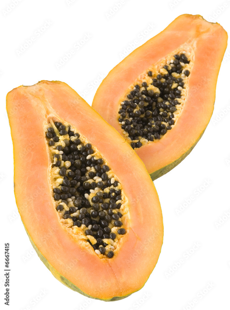 Papaya halves Papaya halves