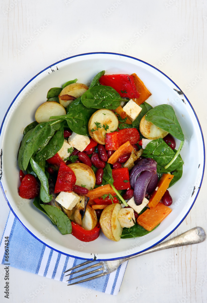 Vegetable Salad with Beans and Cheese Vegetable Salad with Beans and Cheese