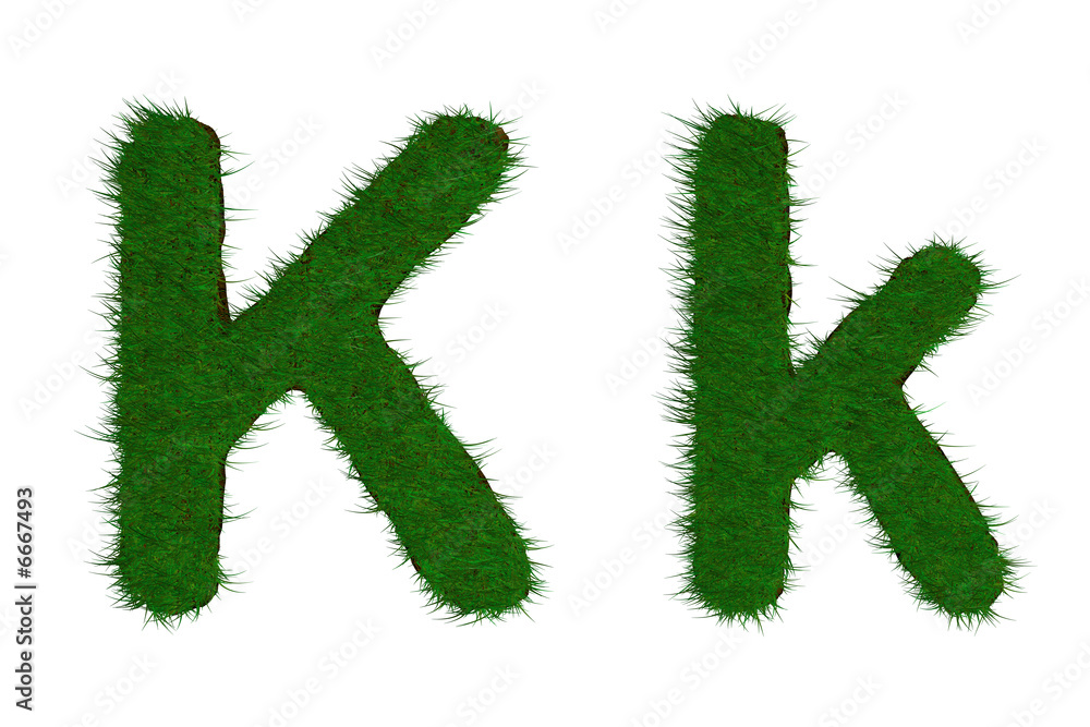lettre K herbe prairie lettre K herbe prairie