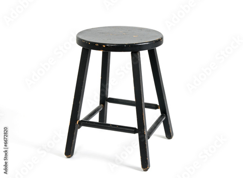 Painted black wooden stool photo