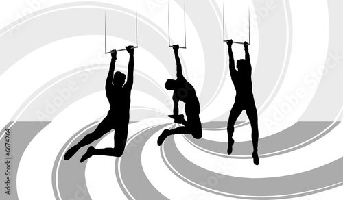 silhouettes acrobats