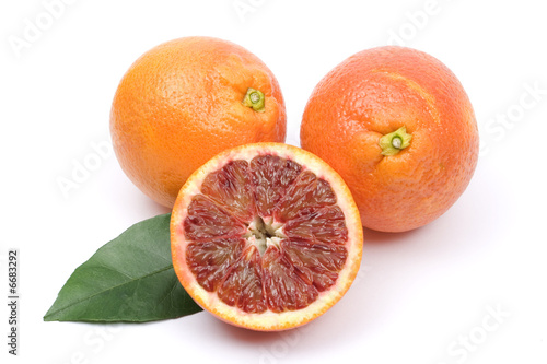 Red oranges isolated on white