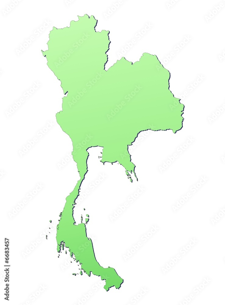 Obraz premium Thailand map filled with light green gradient