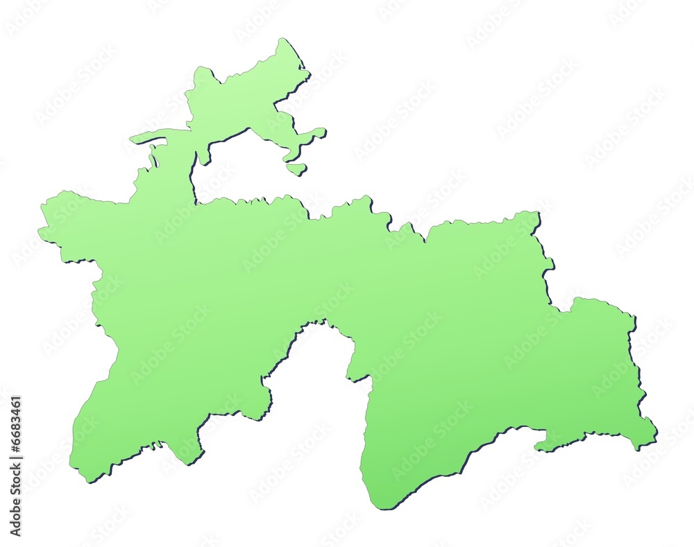 Tajikistan map filled with light green gradient