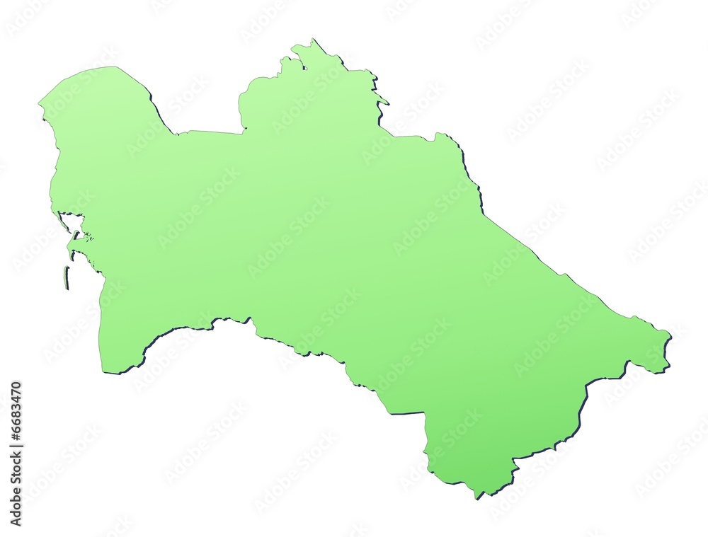 Turkmenistan map filled with light green gradient