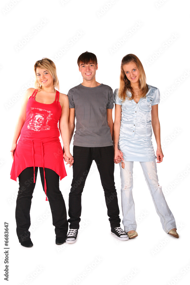 Obraz premium Boy and two girls posing