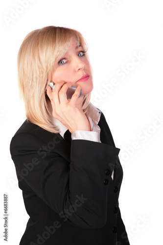 Middleaged businesswoman with cellphone