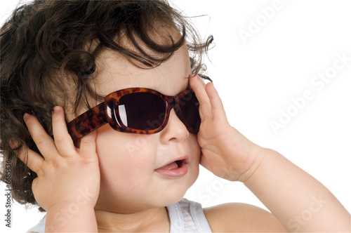 Baby in sunglasses.