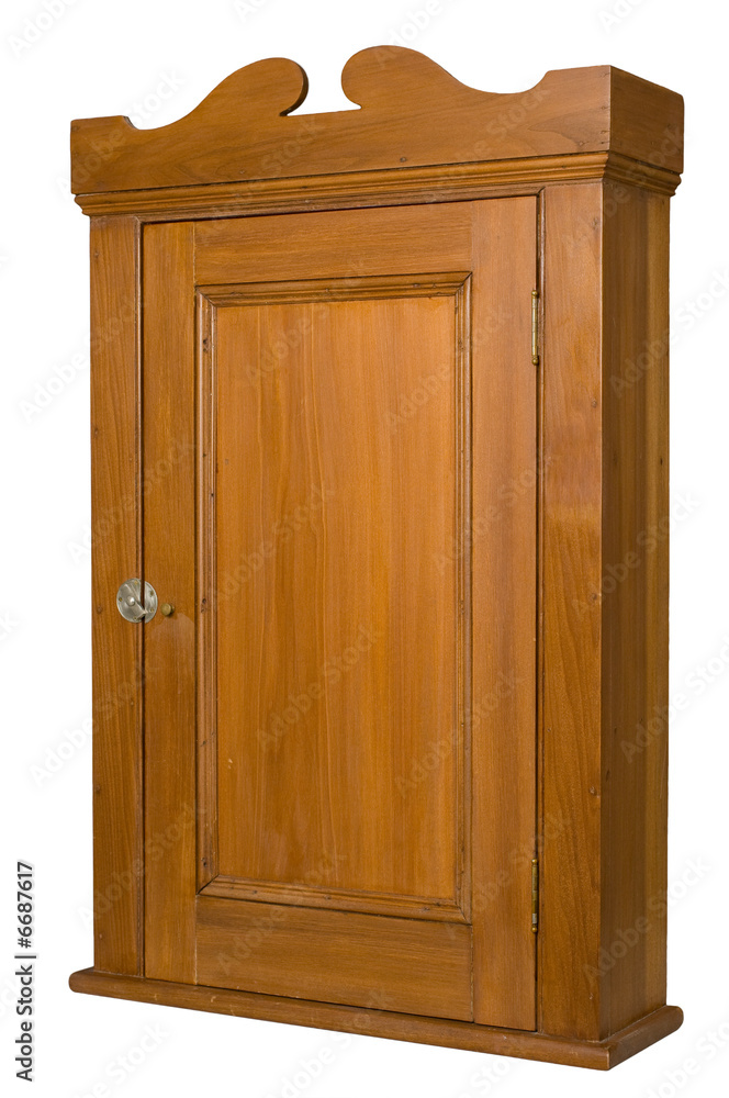 Antique Wooden Cabinet - 3/4 Left View Antique Wooden Cabinet - 3/4 Left View