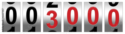 3000 Red Odometer