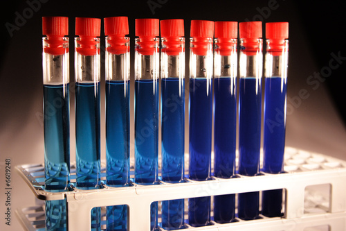 Tetst-tube with blue sample