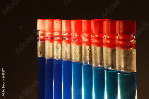 Test-tube with blu sample