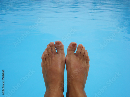Feet on water